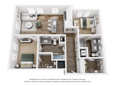 2 bed 2 bath G | 1,068 Sq. Ft. at The Merchant Apartments, Charleston, SC, 29403